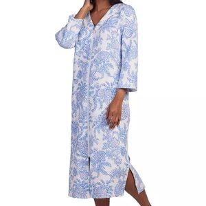 Miss Elaine Women's Quilted Floral 3/4-Sleeve Robe